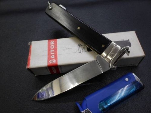 AITOR Folding knife black silver INOX Total 23.5cm Blade 10cm with box - Picture 3 of 3