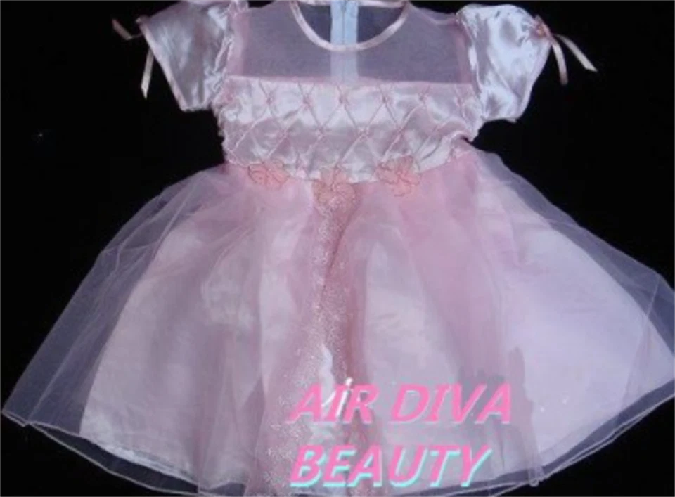 NUEVO Niño Flor Niña Princesa Boda Rosa Vestido Vestido Fiesta Encaje Tul 2-3 Años Foto 2 de 4