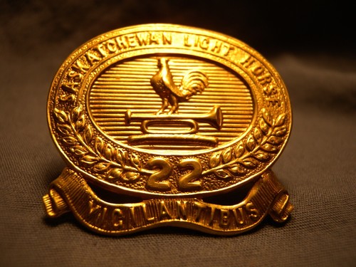 22a GORRA DE CADETES CABALLO LIGERO SASKATCHEWAN ANTES DE LA SEGUNDA GUERRA MUNDIAL INSIGNIA VIGILANTIBUS PLACA DE ORO - Imagen 3 de 7