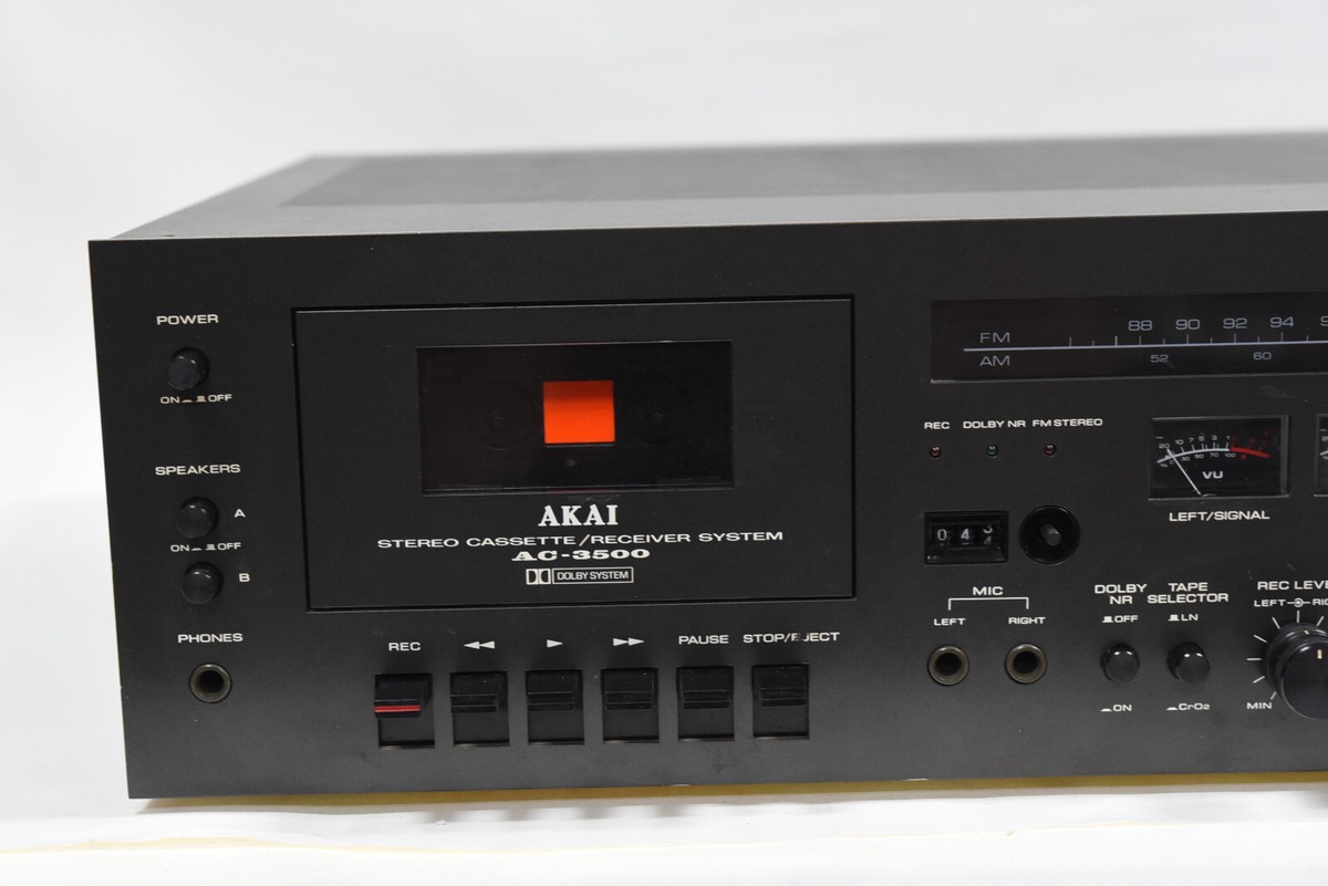 AKAI AC-3500 Cassette Player AM/FM Stereo Receiver Amplifier