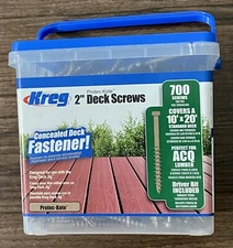 Kreg SDK-C2W-700 Protec-Kote Deck Screws 2'' #8 Coarse Pan Head 700ct Beige