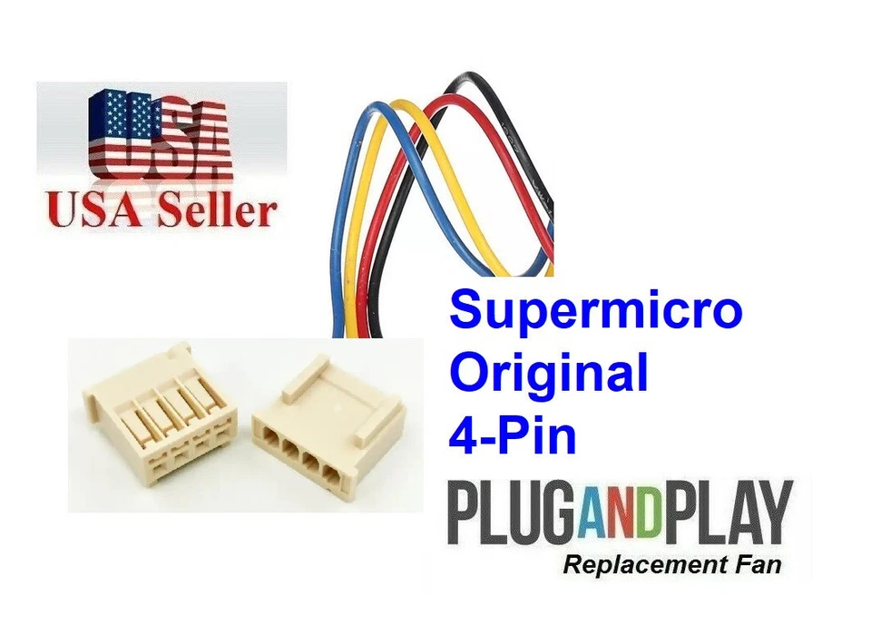 5x Replacement Fans for Supermicro FAN-0104L4 80x25mm with 4-Pin Original - Image 2 of 4