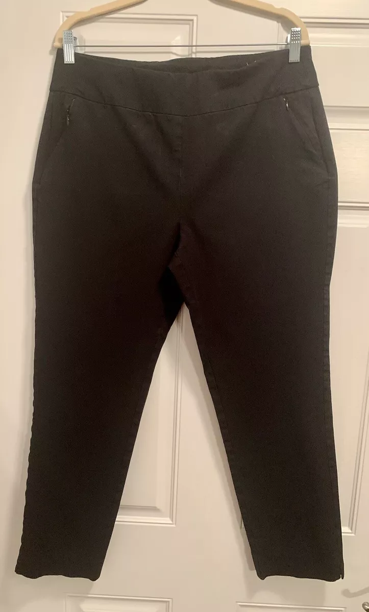 NWOT Soft Surroundings Black Pull On Women's Pants Large Front