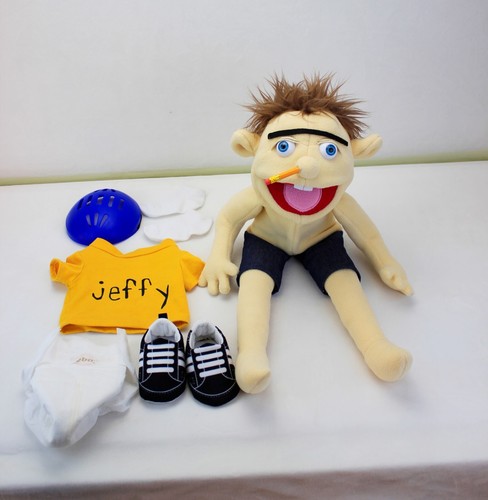 Paquete de 2 marionetas de mano de felpa Jeffy aptas para niños juguetes interactivos juego regalos - Imagen 2 de 12