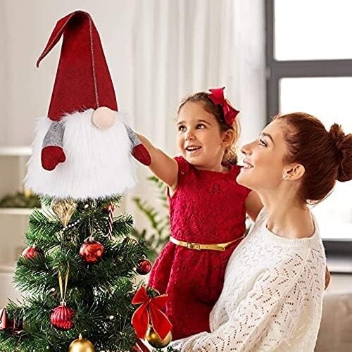 Gnomo di Natale Grande Topper a Punta per Albero di Natale 65cm