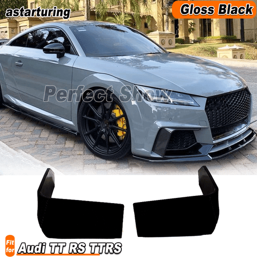 Fit for Audi TT RS TTRS 2016-2018 Gloss Black Front Bumper Fins Canards Splitter - Bild 1 von 10