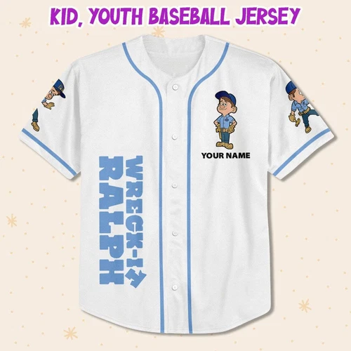 Custom Disney Wreck it Ralph Felix Simple, Custom Baseball Jersey