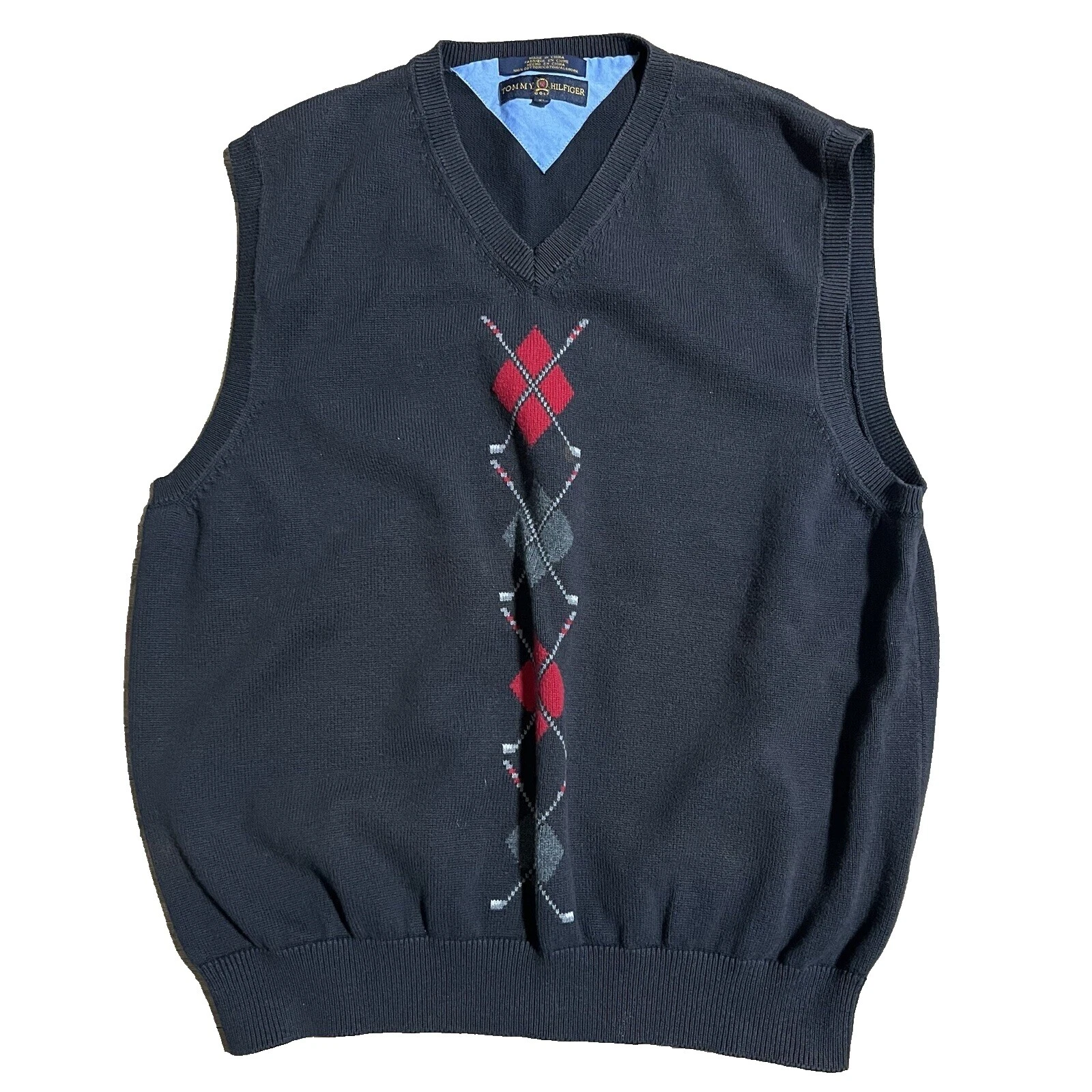 Colete Preto Suéteres Tommy Hilfiger para Homens