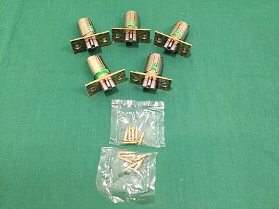 Mul-T-Lock 2 3/4'' Grde 2 Deadlatches, Bright Brass Finish, Set of 5 - Locksmith