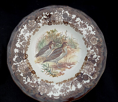 Palissy SPIELSERIE. Suppenteller mit Rand. Durchmesser 9 Zoll