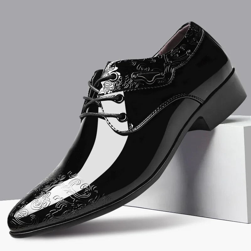Men ceremony shoes. Handmade using patten leather with leather insole. Leather shoes man, leather make, patent leather, foot cover  main image 2