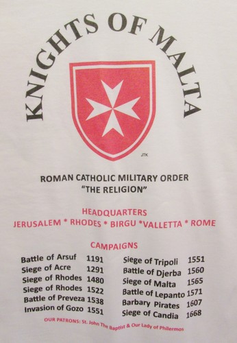 THE KNIGHTS OF MALTA ROMAN CATHOLIC MILITARY ORDER BLACK BORDER 2-SIDED SHIRT - Picture 9 of 9