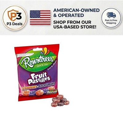 Chewy Vegetarian Fruit Pastilles in Red & Black - 10.10oz Pack of 2 by Rowntrees