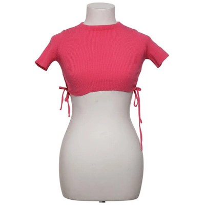 PrettyLittleThing, Crop Top, Größe: 32, Pink, Einfarbig, Rippenstrick #X9a