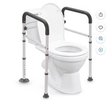Naipo Toilet Safety Rails Frame with Handles for Seniors & Disabled, Adjustable