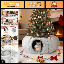 Cozy Cat Tunnel Bed with Washable Cushion, Peekaboo Cave for Kittens  Small Pet