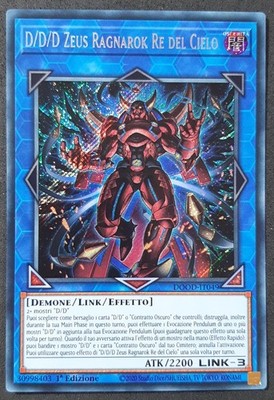 D/D/D ZEUS RAGNAROK KÖNIG DES HIMMELS Rare Secret auf Italienisch DOOD-IT049 YUGIOH
