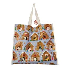 Christmas Gingerbread Houses Dogs Dog House Candy Canes TJMaxx Tote Bag Gift