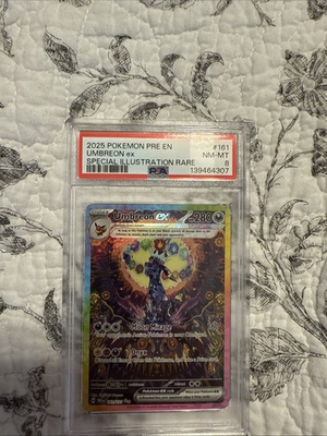 #ad Pokemon Prismatic Evolutions Umbreon EX 161 131 SIR PSA 8 Freshly Graded $950.00