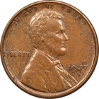 1927-S Lincoln Wheat Cent 1C, Uncirculated BU, Brown