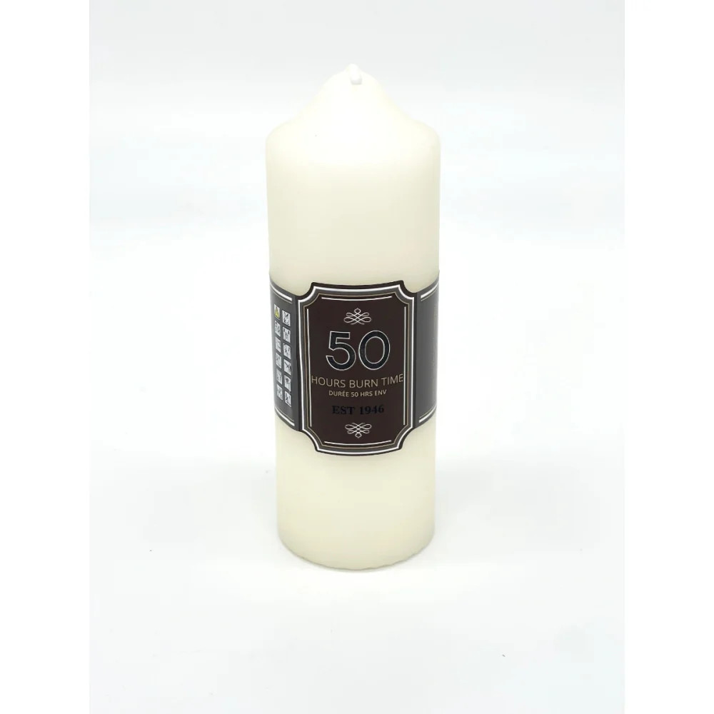 Ivory Pillar, Church Altar & Ritual Candle 15cm × 5cm – Over-Dipped, Up to 50H B