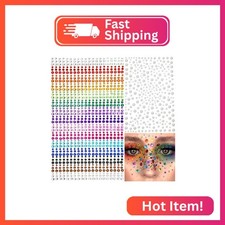 1250 Pcs Self Adhesive Rhinestones Pearl for Makeup Face Gems Eyes 16 Colors Rai