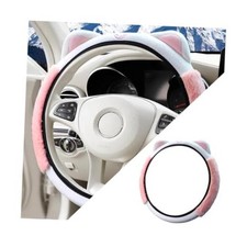 Car Steering Wheel Cover, Elastic Stretch Fluffy Soft Plush Steering Wheel Pink