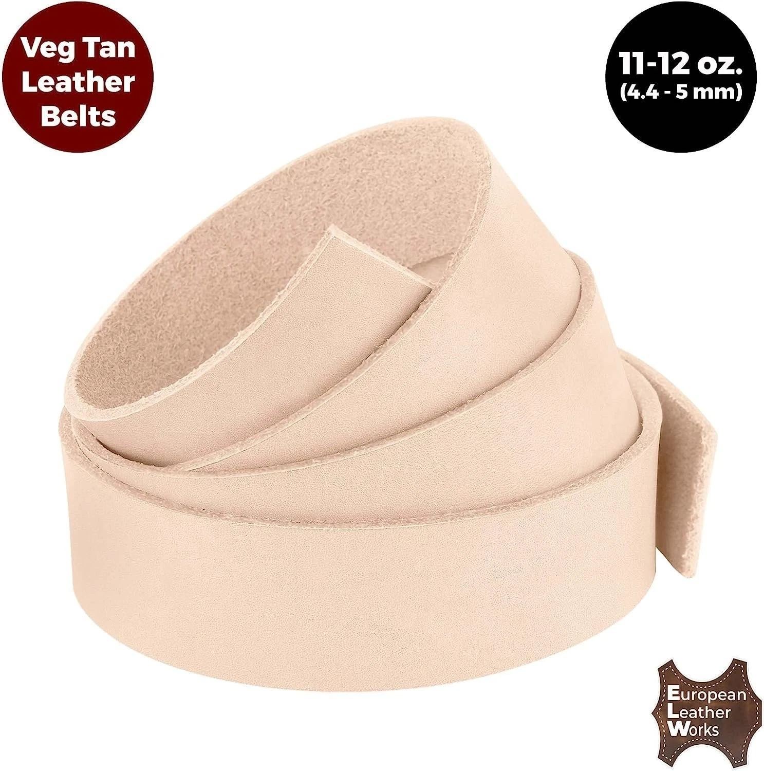 ELW Leather Blank Belt - 8-9 to 13-15 oz Thickness Cowhide Vegetable Tanned image 22