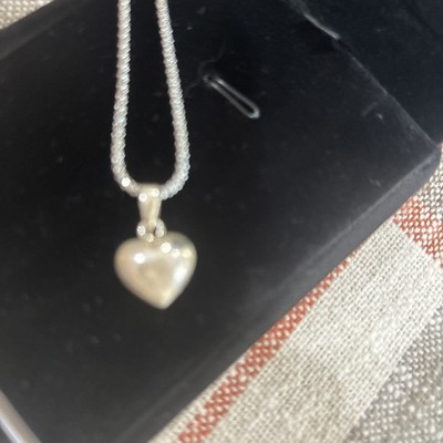Puffherz Silber an einer 15'' Silberkette
