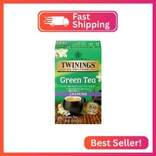 Twinings Green Tea with Jasmine Individually Wrapped Bags, 20 Count Pack of 1 ,