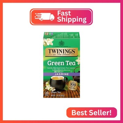 Twinings Green Tea with Jasmine Individually Wrapped Bags, 20 Count (Pack of 1),