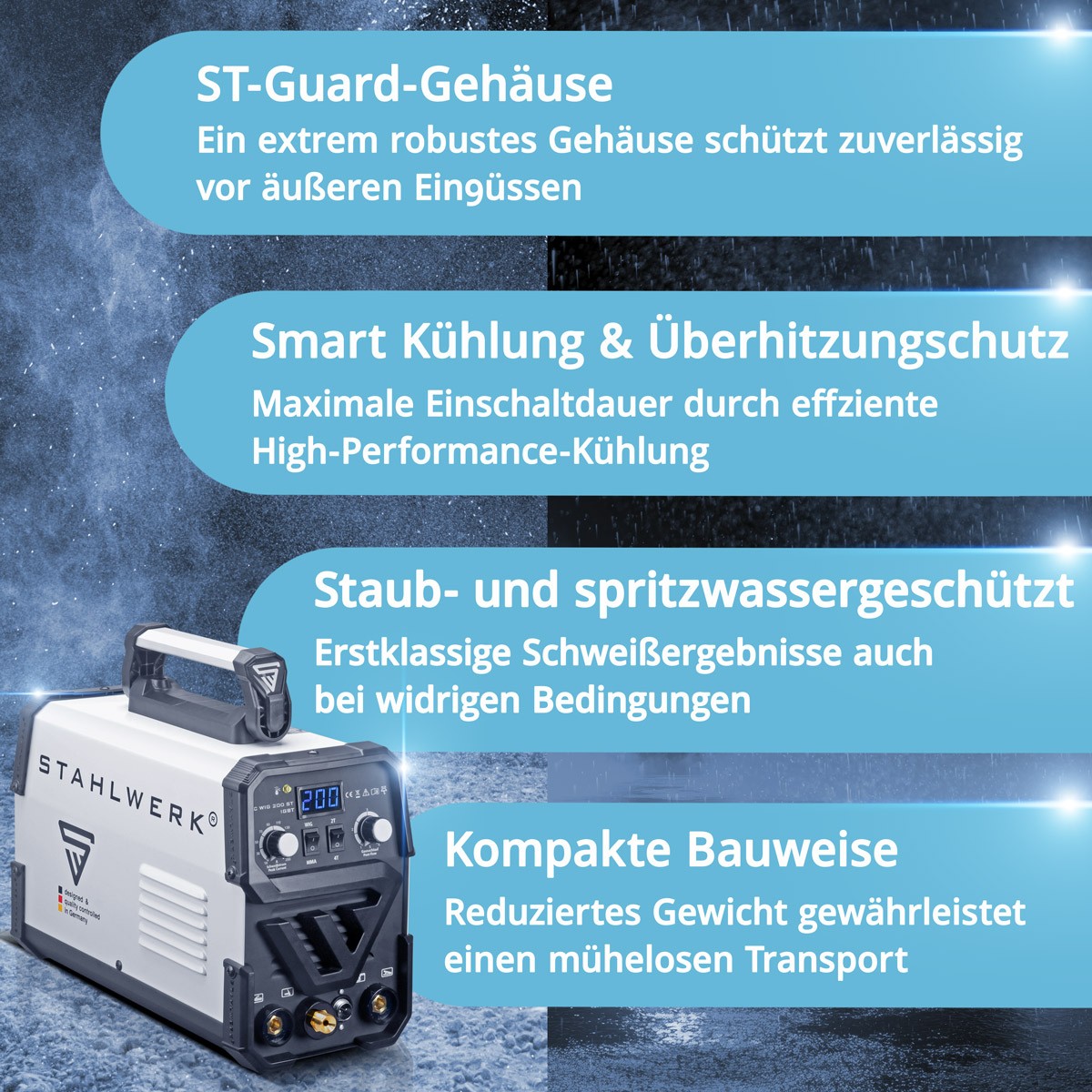 Schweißgerät Stahlwerk DC Wig 200 ST IGBT HF Wig Inverter mit MMA E HAND