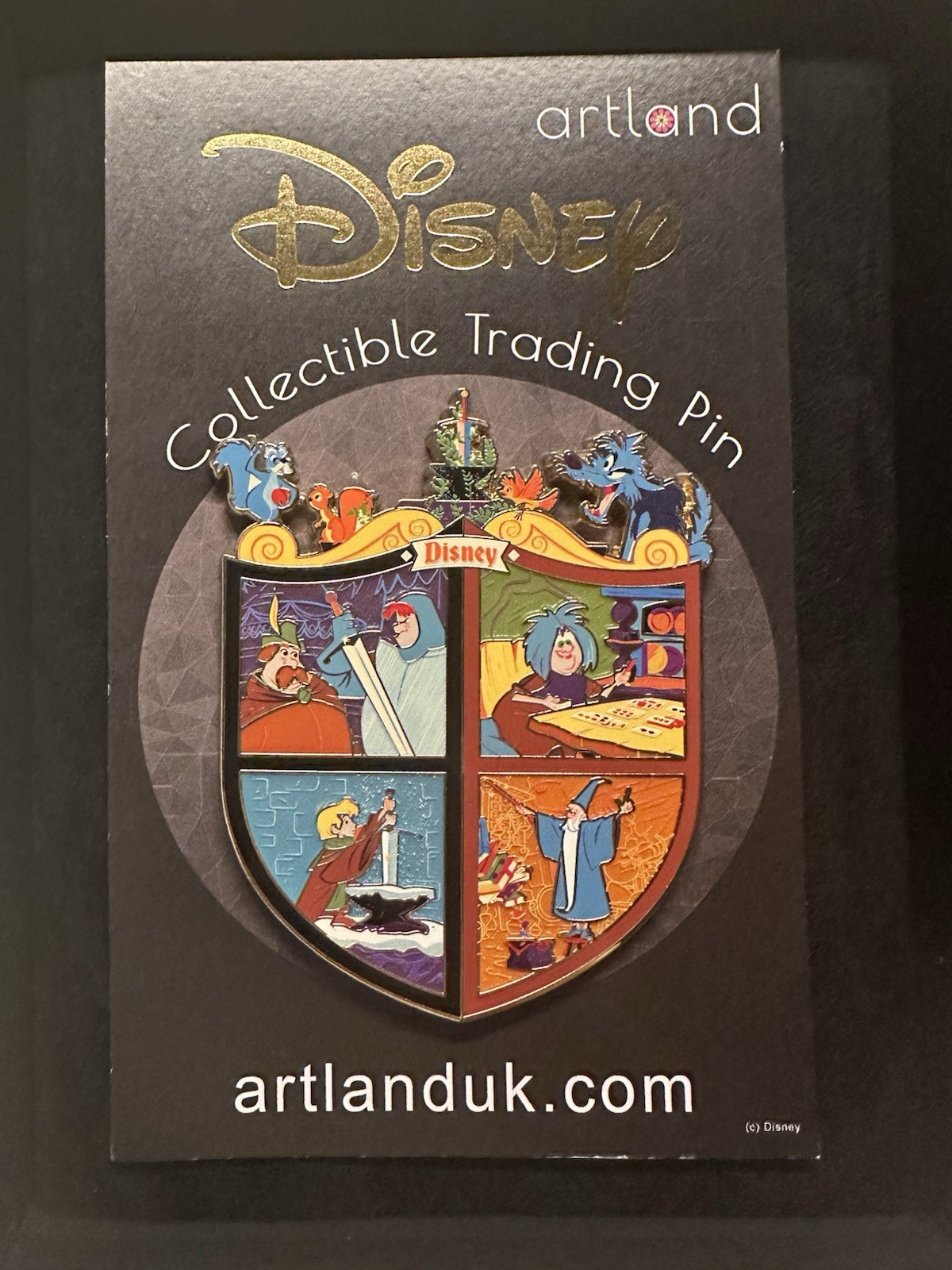 SOLD OUT Disney Artland Sword in the Stone Crest Jumbo Pin and Art Print LE 125