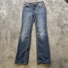Wrangler Womens 09MWZKM Boot Cut Jeans 5/6x34 Blue Stretch Denim
