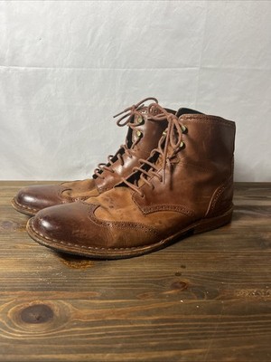 Sebago Hamilton Mens Wingtip Leather Brown Boots B132003 Size 11.5 D