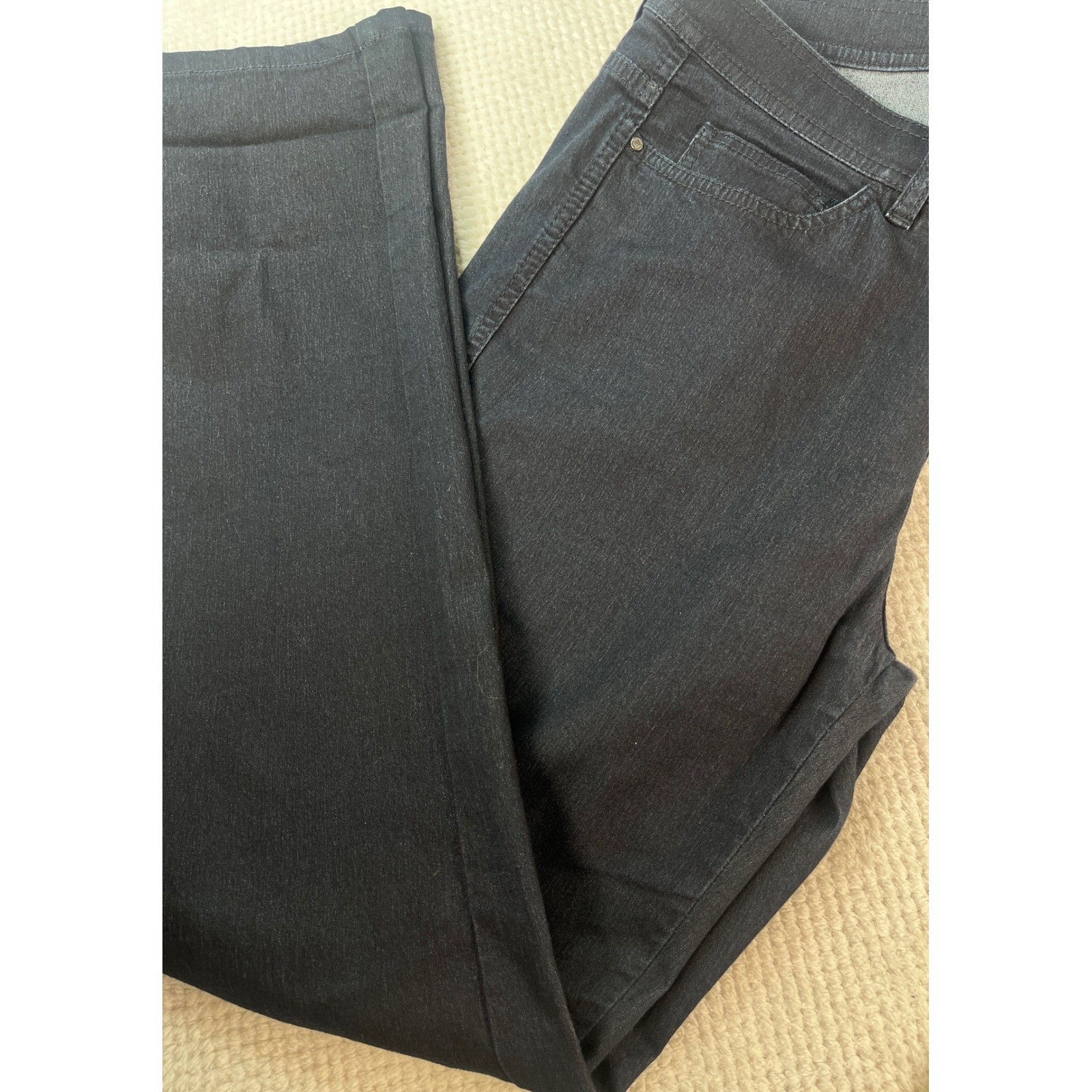 Lafayette 148 New York Women Dark Wash Denim Jeans Size 8 Bootcut Flare
