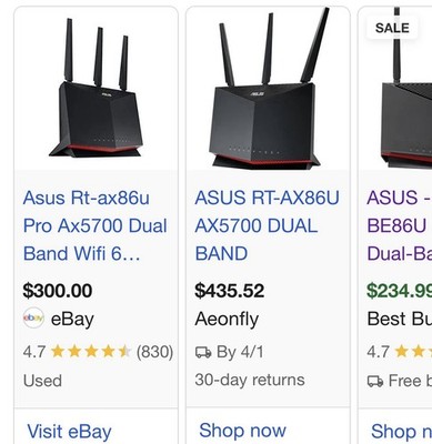 ASUS RT-AX86U Pro AX5700 Dual-Band Wi-Fi 6 Gaming Router Gigabit