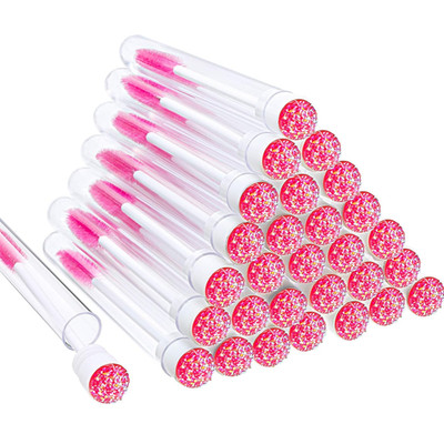 60 Pieces Mascara Wand Tube Set 30 Diamond Empty Eyelash Brush Tubes Spoolies 30
