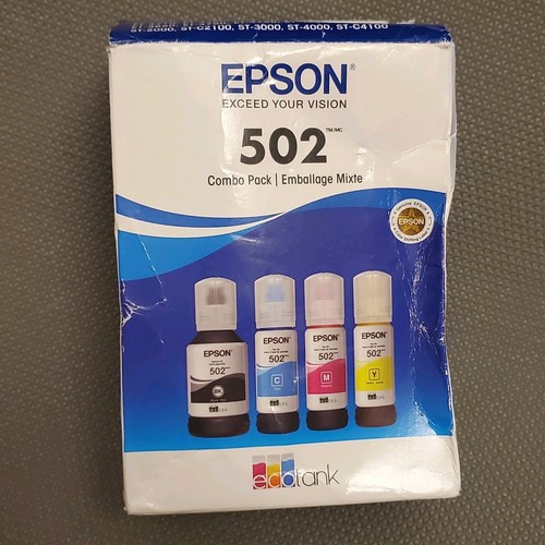 Epson 502 Ecotank Combo Pack Black, Cyan, Magenta, Yellow Set of 4 Ink Bottles - 第 2/5 張圖片
