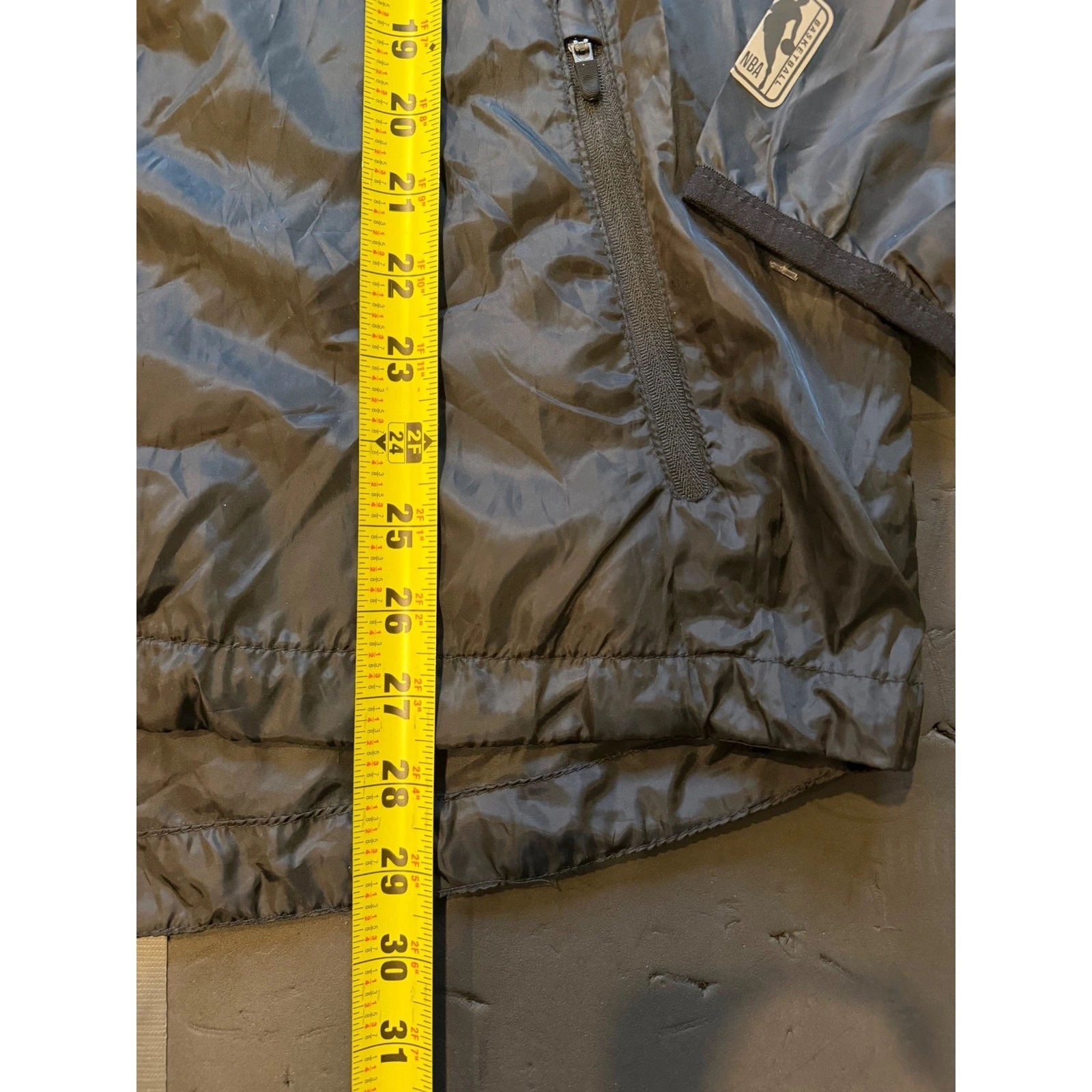 NBA Hooded Windbreaker Jacket Black Grey Full Zip Basketball Medium - product detail image 8