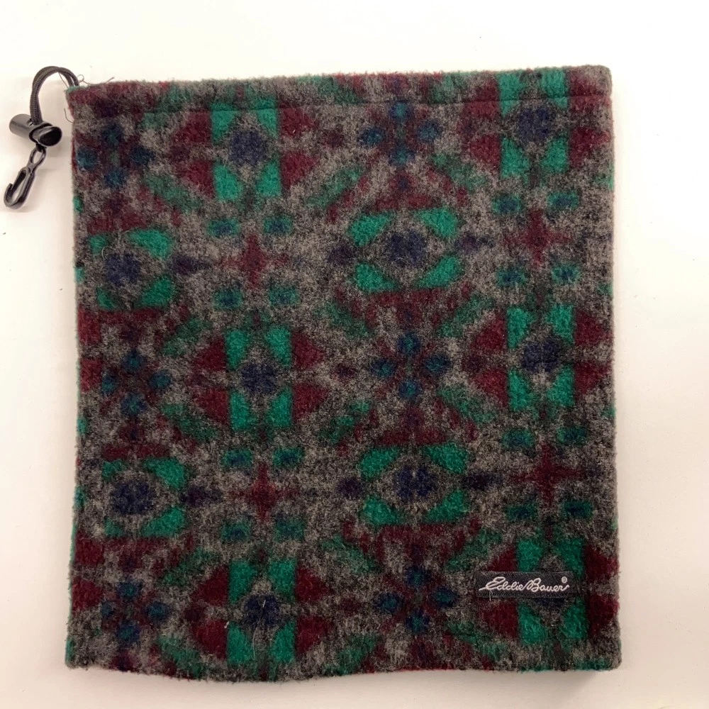 Vintage Eddie Bauer made USA fleece pattern winter neck warm warmer