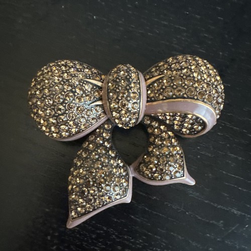 Große Joan Rivers Topas Kristall verkrustete Emaille Schleife Brosche 2,5" fantastisch! - Bild 1 von 6