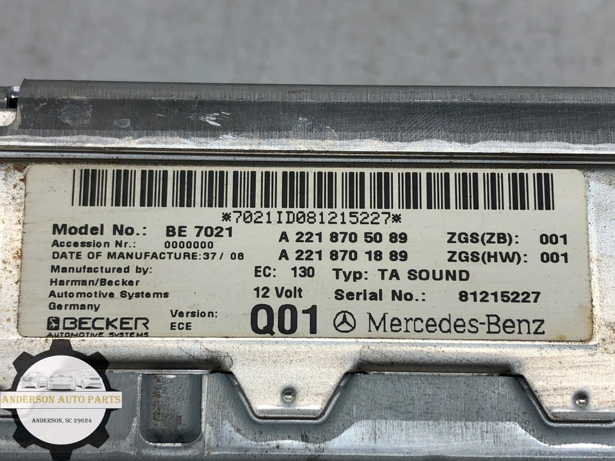 2008-2010 MERCEDES W216 CL63 CL65 HARMAN BECKER AUDIO SOUND AMP