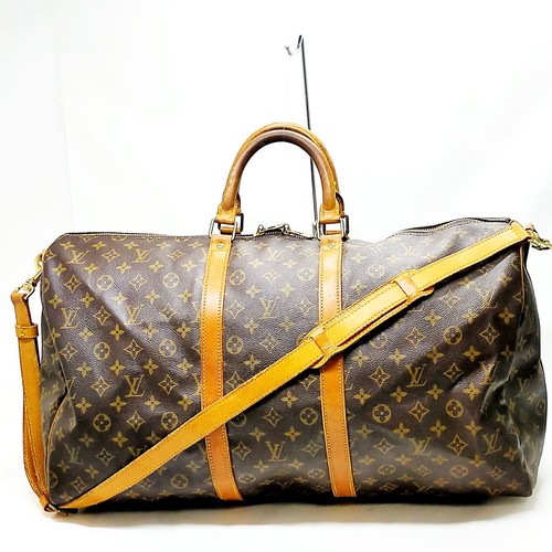 Louis Vuitton LV Boston Bag Keepall Bandouliere 55 Brown Monogram 1849569
