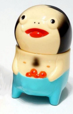 Coiss×Egashira 2:50 The Carp Monster Bald Black Blue Limited Sofubi Figure Model