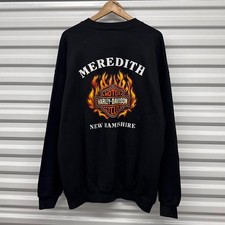 VTG 1996 Harley Davidson Meredith Flame Emblem Crewneck Sweatshirt Size XL