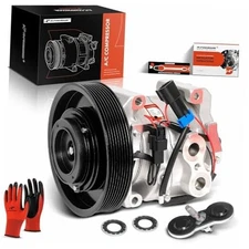  AC Compressor with A/C Clutch (8 Groove, 6.1875" Pulley) with 8-Grooves