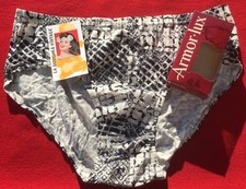FRENCH 1970s MEN LOW RISE BRIEF BICOLOUR GEOMETRIC PRINT MADE IN FRANCE NEW L