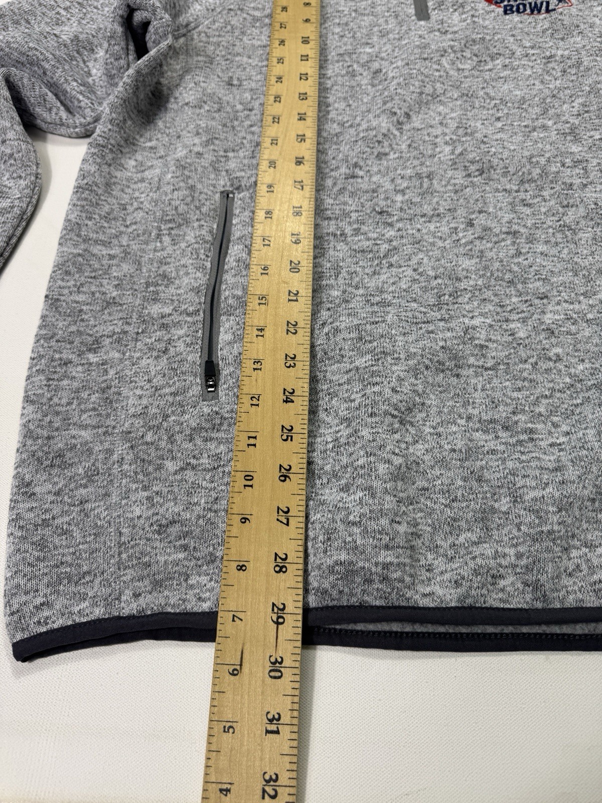 Redvanly Men’s 44" Chest 1/4 Zip Golf Pullover Fleece Pockets Outdoor Grey