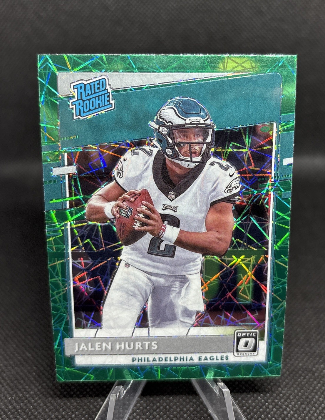 JALEN HURTS 2020 DONRUSS OPTIC RATED ROOKIE GREEN VELOCITY EAGLES RC Q2756 SP